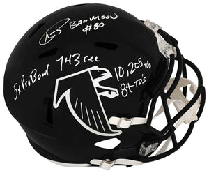 1990 riddell football helmet Andre Rison Signed Falcons Throwback Speed Helmet w/ 5 Inscriptions