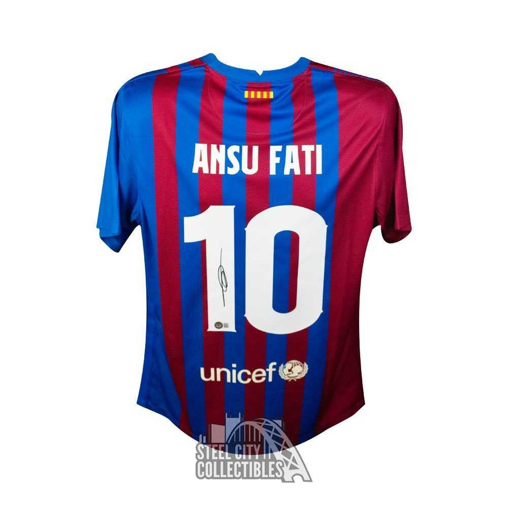 Ansu Fati Autographed Barcelona Nike Soccer Jersey - BAS COA