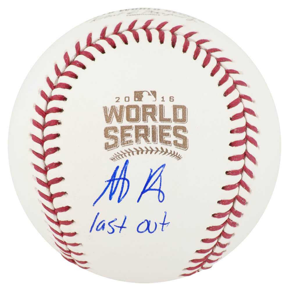 Anthony Rizzo Autographed 2016 World Series Logo Baseball “Last Out!” – Schwartz Authenticated