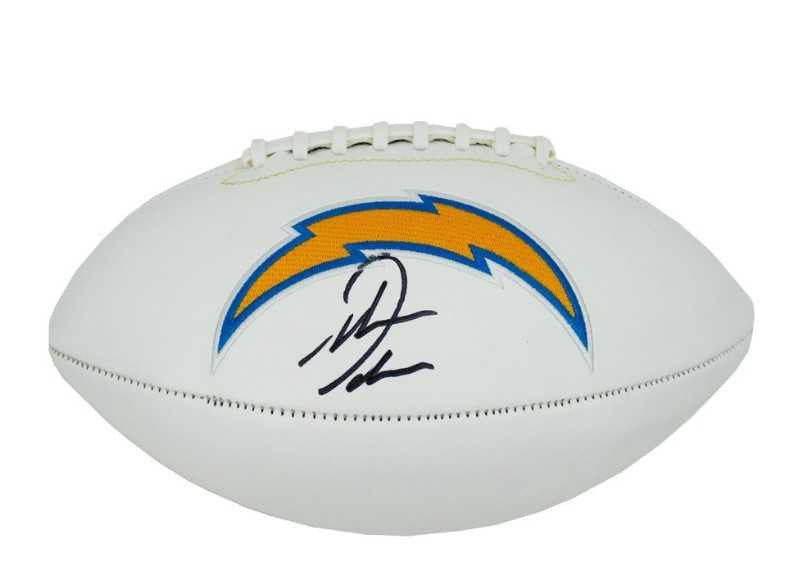 Antonio Gates Autographed White Panel San Diego Chargers Logo Football - BAS