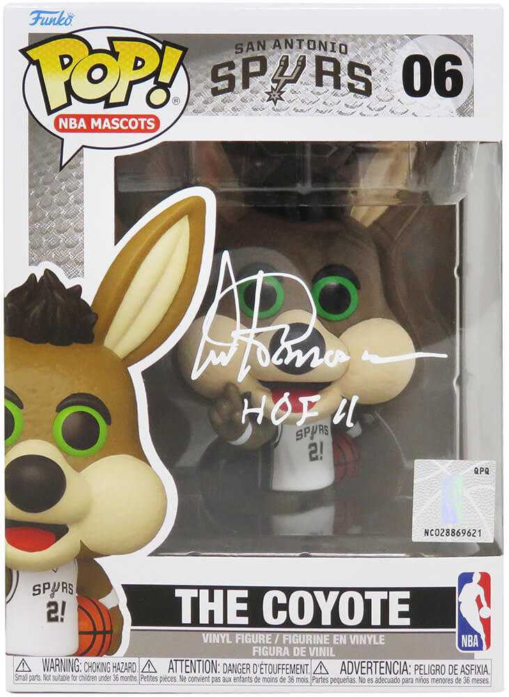 Artis Gilmore Signed San Antonio Spurs The Coyote Mascot Funko Pop #6 w/HOF'11 - Schwartz Authenticated