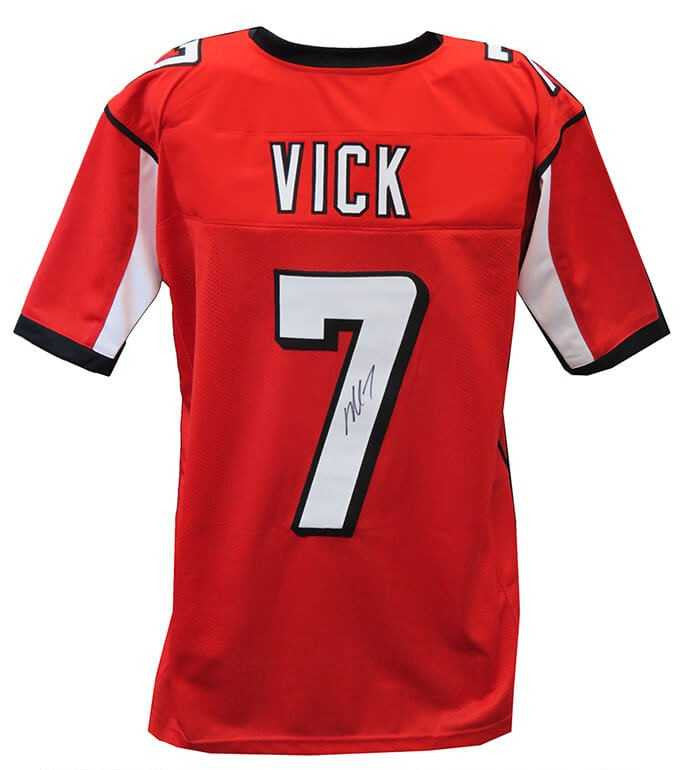 Michael Vick Autographed Atlanta Falcons Red Throwback Custom Jersey – Schwartz Authenticated