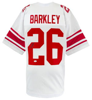 Philadelphia Eagles Saquon Barkley Signed White Custom Football Jersey - (Beckett COA)