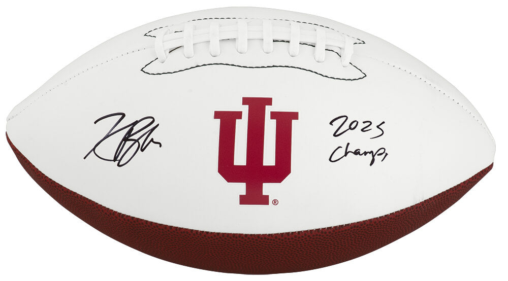 Kaelon Black Signed Indiana Hoosiers White Logo Football "2025 Champs" Schwartz Authenticated