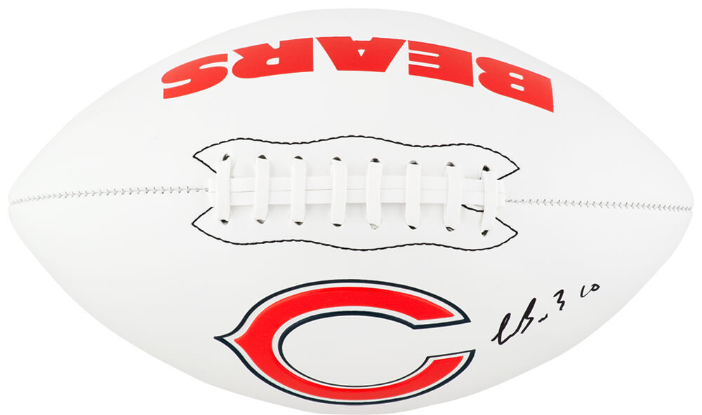 Luther Burden III Signed Chicago Bears Franklin White Logo Football