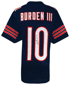 Chicago Bears Luther Burden III Signed Navy Custom Football Jersey