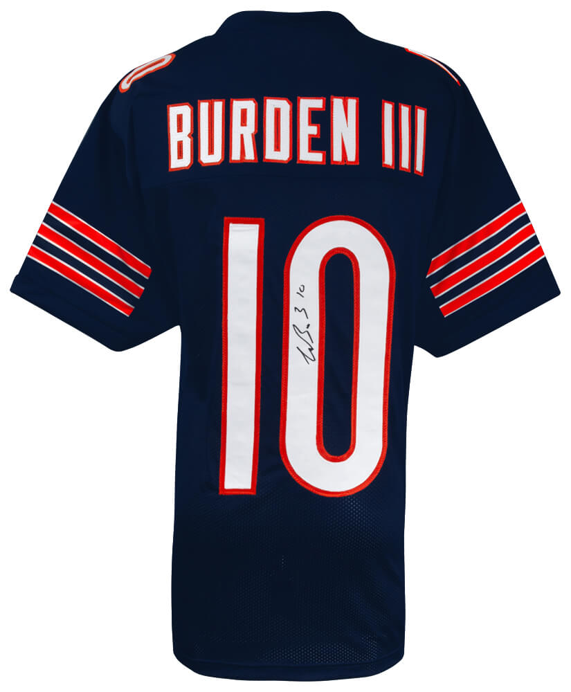 Chicago Bears Luther Burden III Signed Navy Custom Football Jersey