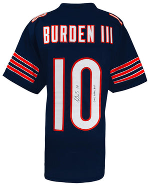 Chicago Bears Luther Burden III Signed Navy Custom Football Jersey w/Good, Better, Best