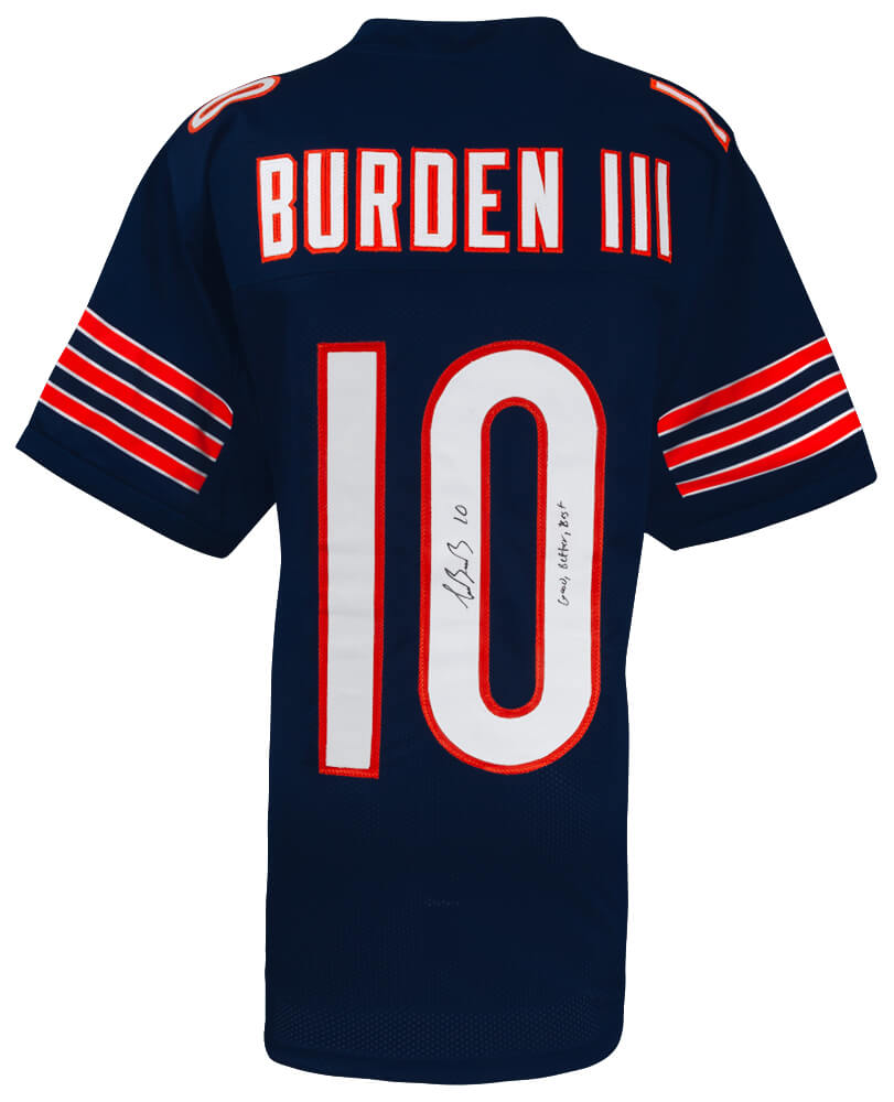 Chicago Bears Luther Burden III Signed Navy Custom Football Jersey w/Good, Better, Best
