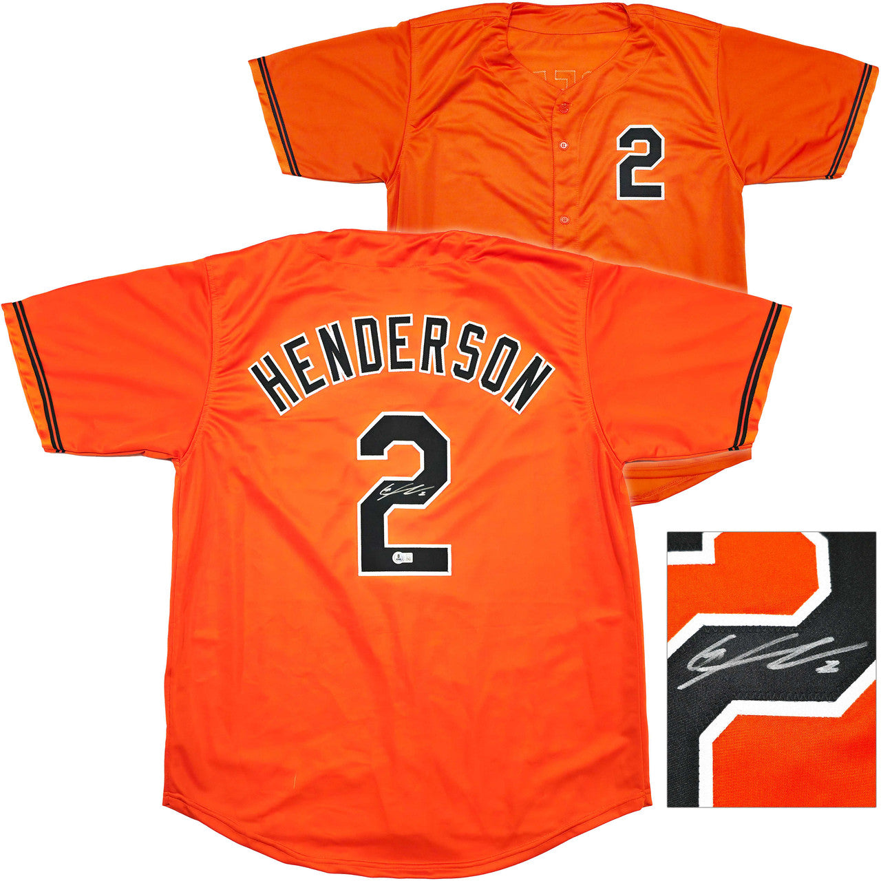 Baltimore Orioles Gunnar Henderson Autographed Orange Jersey Beckett BAS Witness