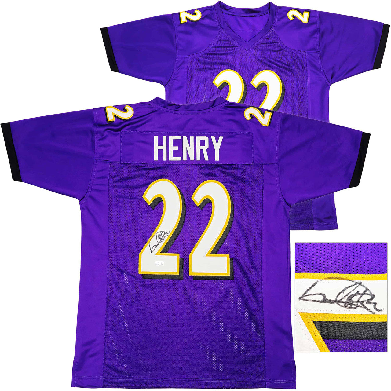 Derrick Henry Autographed Baltimore Ravens Purple Jersey – Beckett BAS