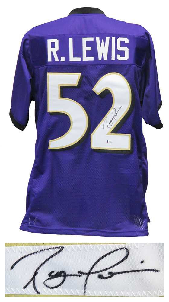 Baltimore Ravens Ray Lewis Autographed Purple Jersey – Beckett Certified!