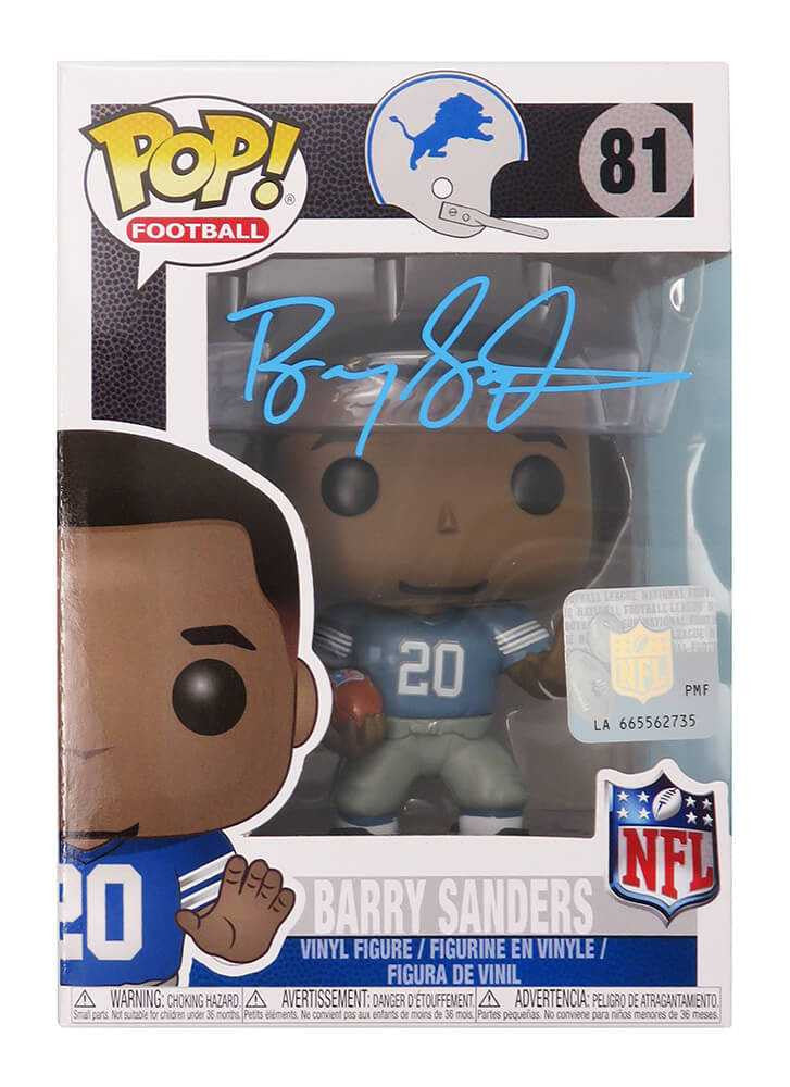 Barry Sanders Signed Detroit Lions NFL Legends Funko Pop Doll #81 - Schwartz Authenticated