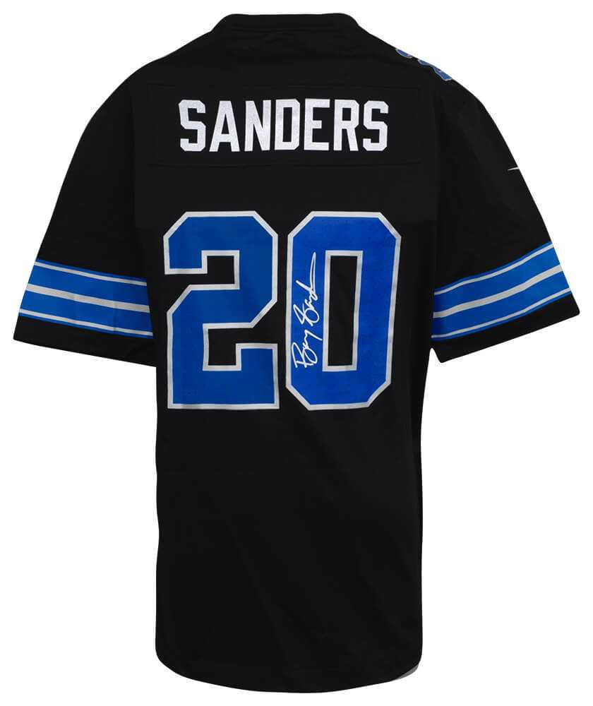 Barry Sanders Signed Detroit Lions Nike Black Alternate Football Jersey - Schwartz Authenticated