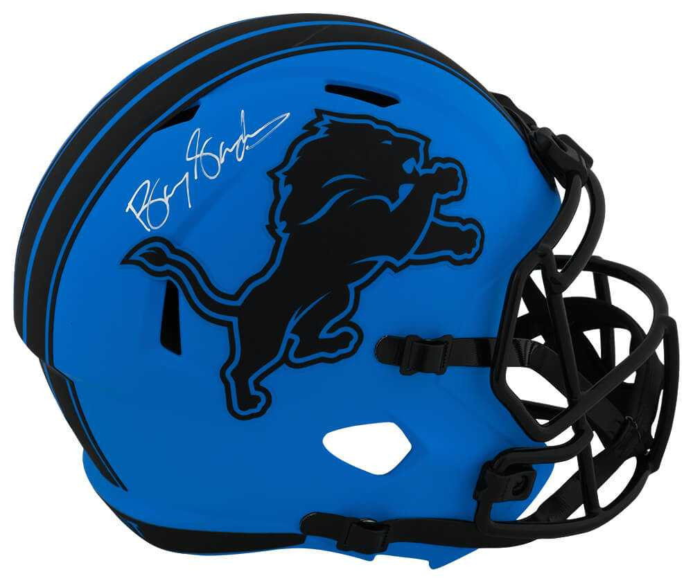 Barry Sanders Autographed Detroit Lions RAVE Riddell Full Size Speed Replica Helmet – Schwartz Authenticated