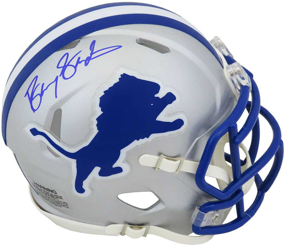 Barry Sanders Signed Detroit Lions Throwback Riddell Speed Mini Helmet - Schwartz Authenticated
