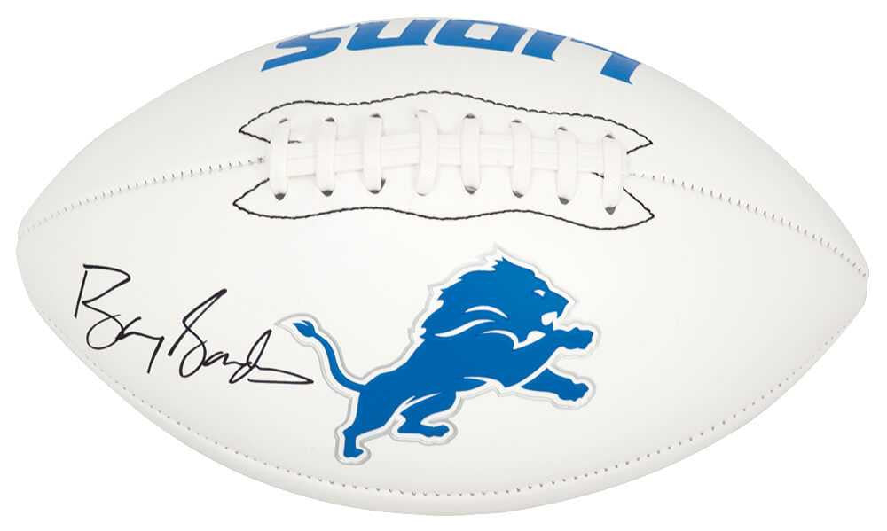 Barry Sanders Signed Detroit Lions White Logo Football – Schwartz COA