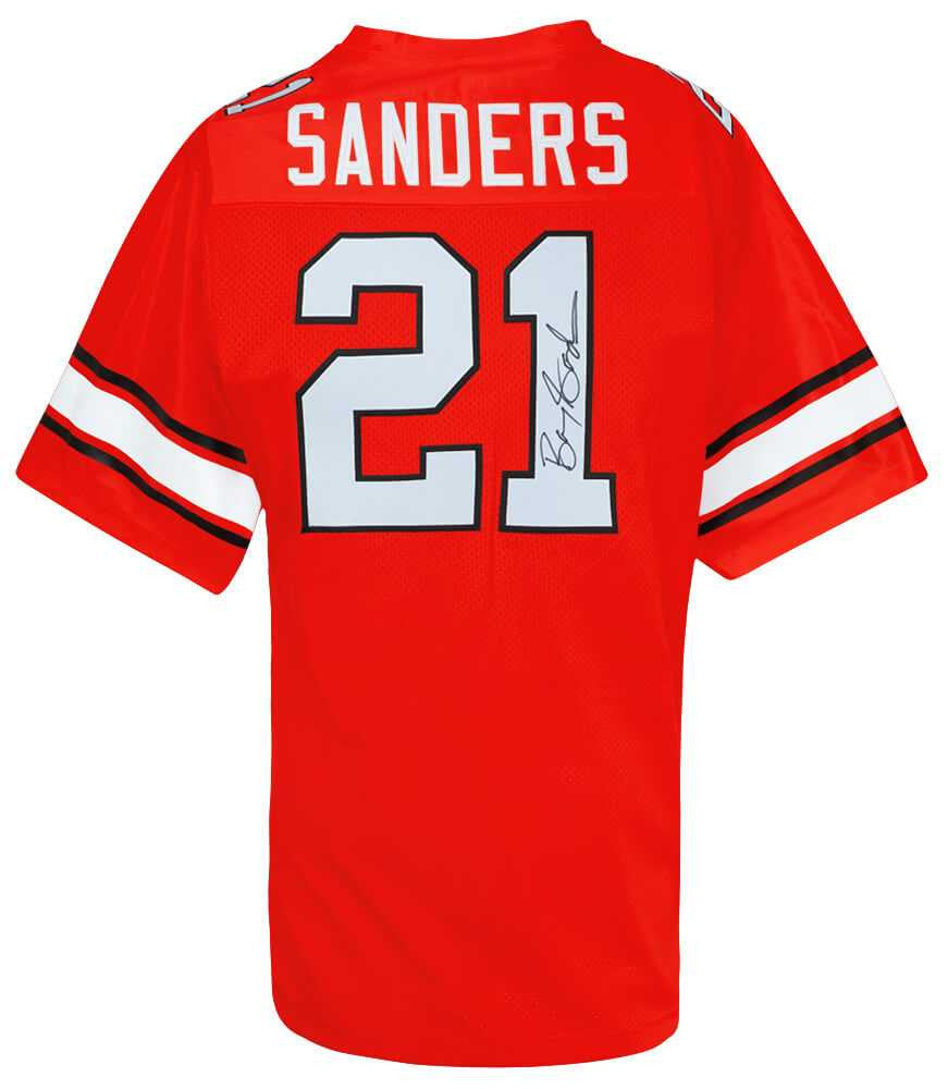 Barry Sanders Signed Oklahoma State Throwback Orange The Retro Brand Football Jersey w/Heisman'88 - Schwartz Authenticated