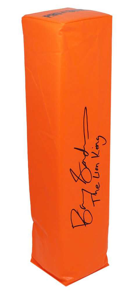 Barry Sanders Autographed Detroit Lions Endzone Pylon – “The Lion King” Inscription – Schwartz Auth