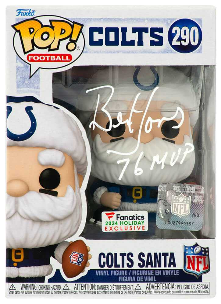 Bert Jones Signed Colts SANTA Funko Pop Doll #290 w/76 MVP