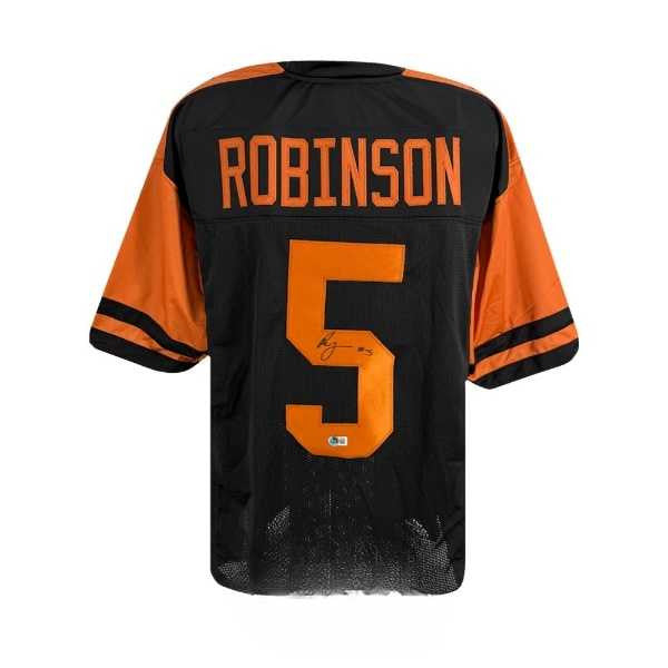 Bijan Robinson Autographed Texas Longhorns Custom Black/Orange Football Jersey - BAS