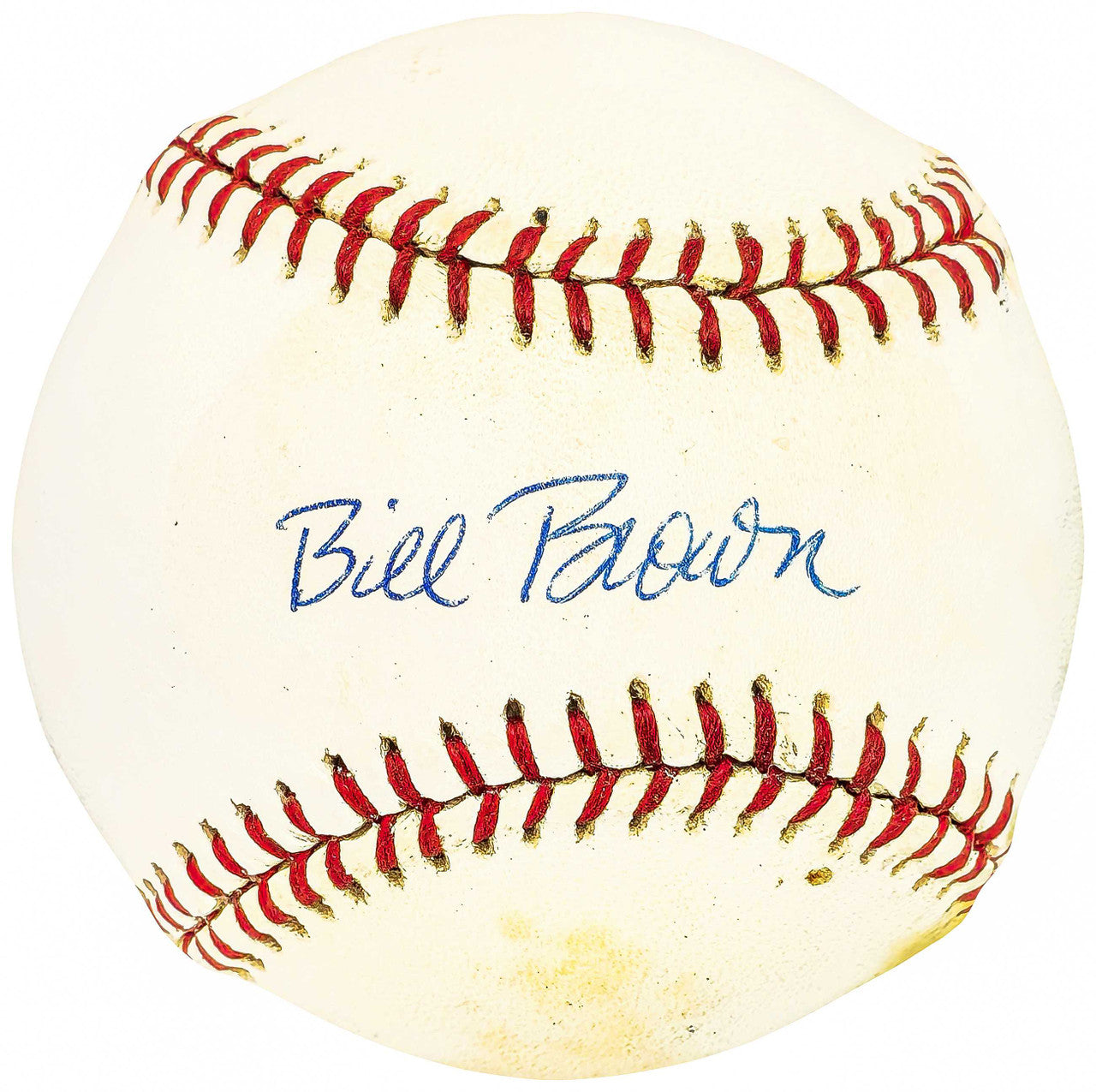 Bill Brown Autographed Official League Baseball Cincinnati Reds, Houston Astros Announcer Beckett BAS QR #BH040937