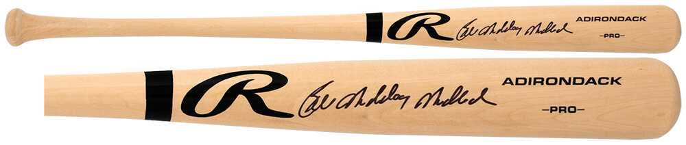 Bill Madlock Signed Rawlings Pro Blonde Baseball Bat w/Mad Dog - Schwartz Authenticated