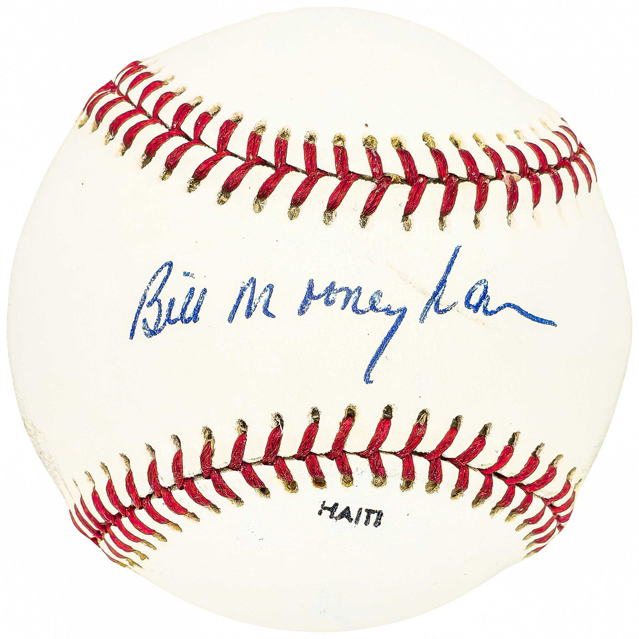Bill Mooneyham Autographed Official League Baseball Oakland A's Beckett BAS QR #BH040993