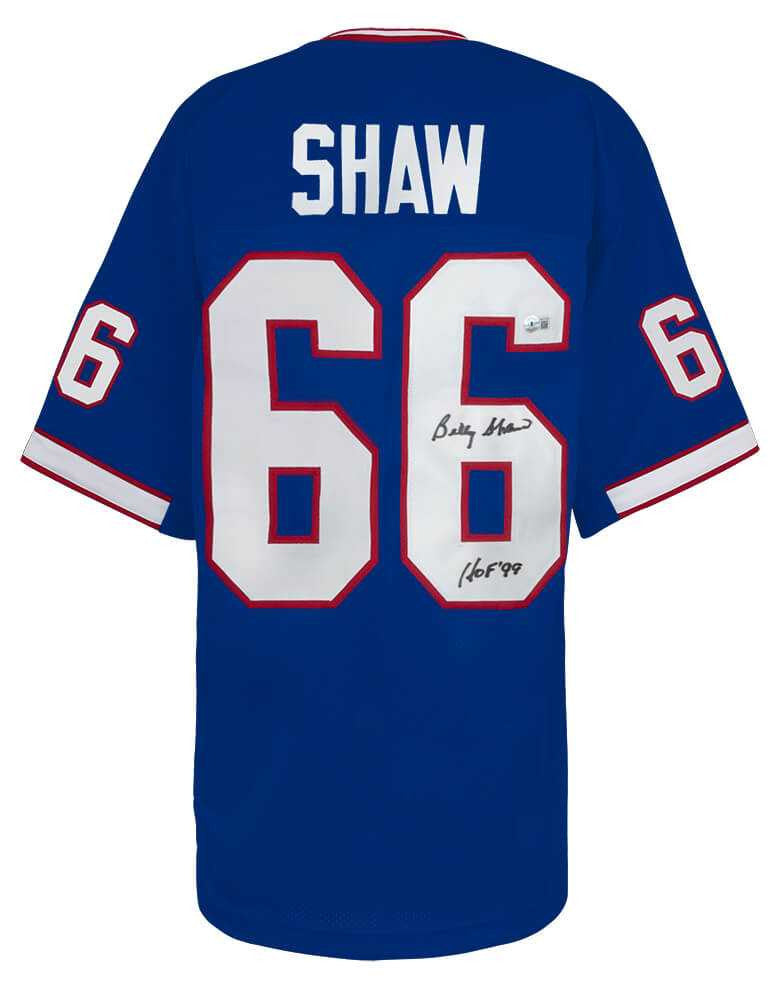 Buffalo Bills Billy Shaw Signed Blue Throwback Custom Football Jersey w/HOF'99 - (Beckett)