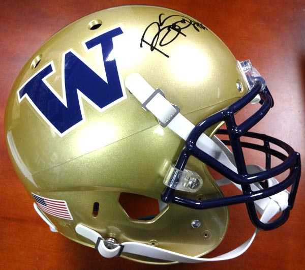 Bishop Sankey Autographed Schutt UW Huskies Full Size Authentic Helmet MCS Holo #40373
