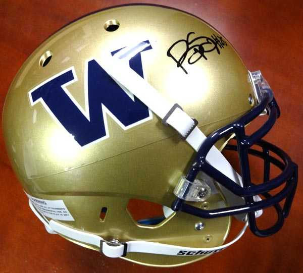 Bishop Sankey Autographed Schutt UW Huskies Full Size Authentic Helmet MCS Holo #40374