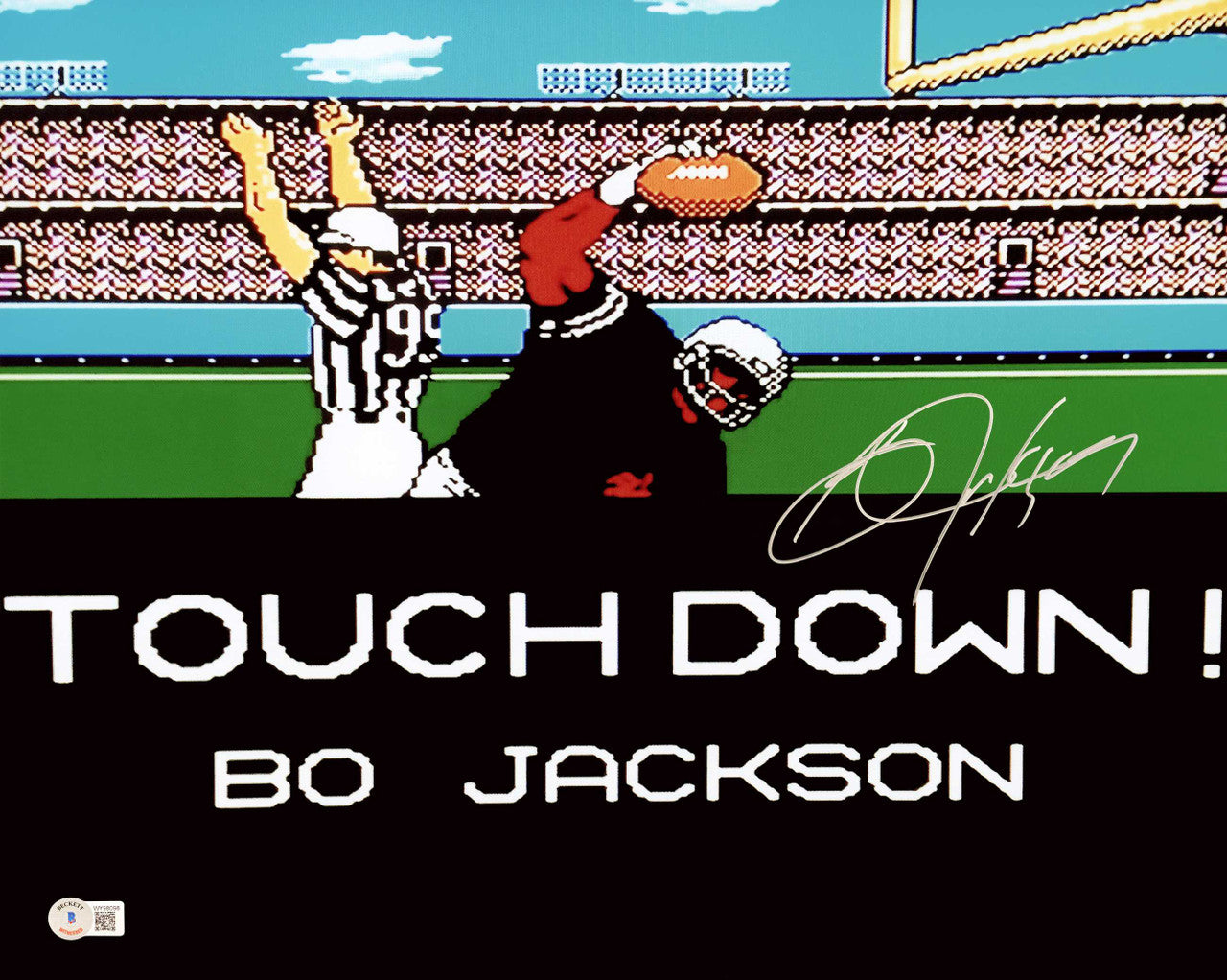 Bo Jackson Autographed 16x20 Photo Oakland Raiders Nintendo Entertainment System NES Tecmo Bowl Beckett BAS Witness