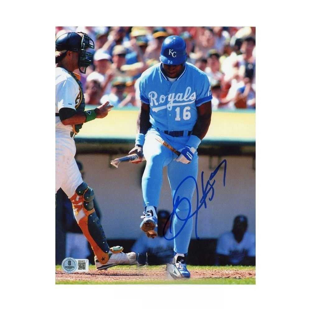Bo Jackson Autographed Kansas City Royals 8x10 Baseball Photo - BAS (Blue Ink)