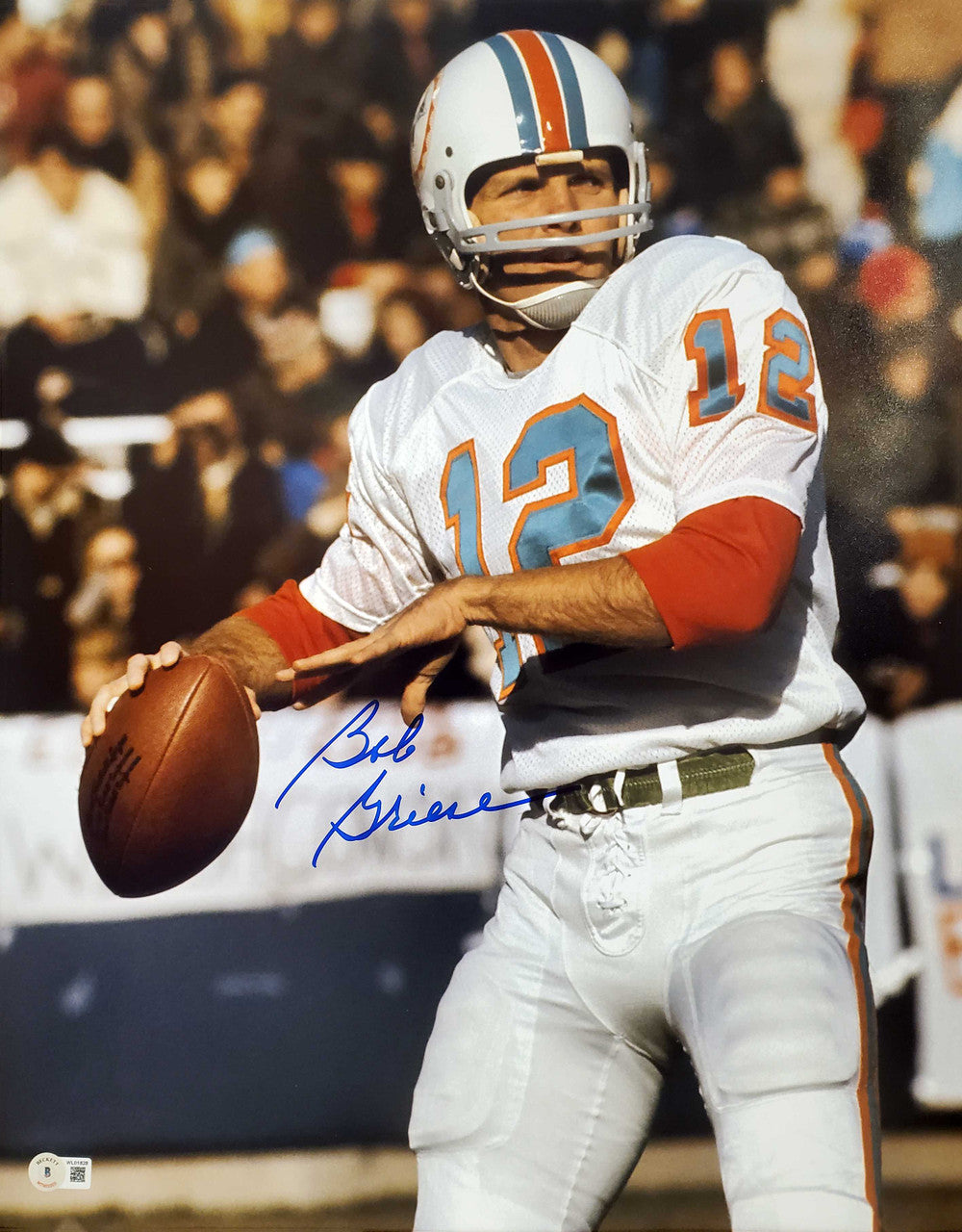 Bob Griese Autographed 16x20 Photo Miami Dolphins Beckett BAS QR