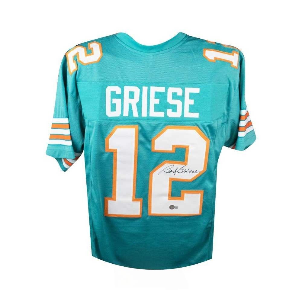 Miami Dolphins Bob Griese Autographed Custom Teal Football Jersey - BAS