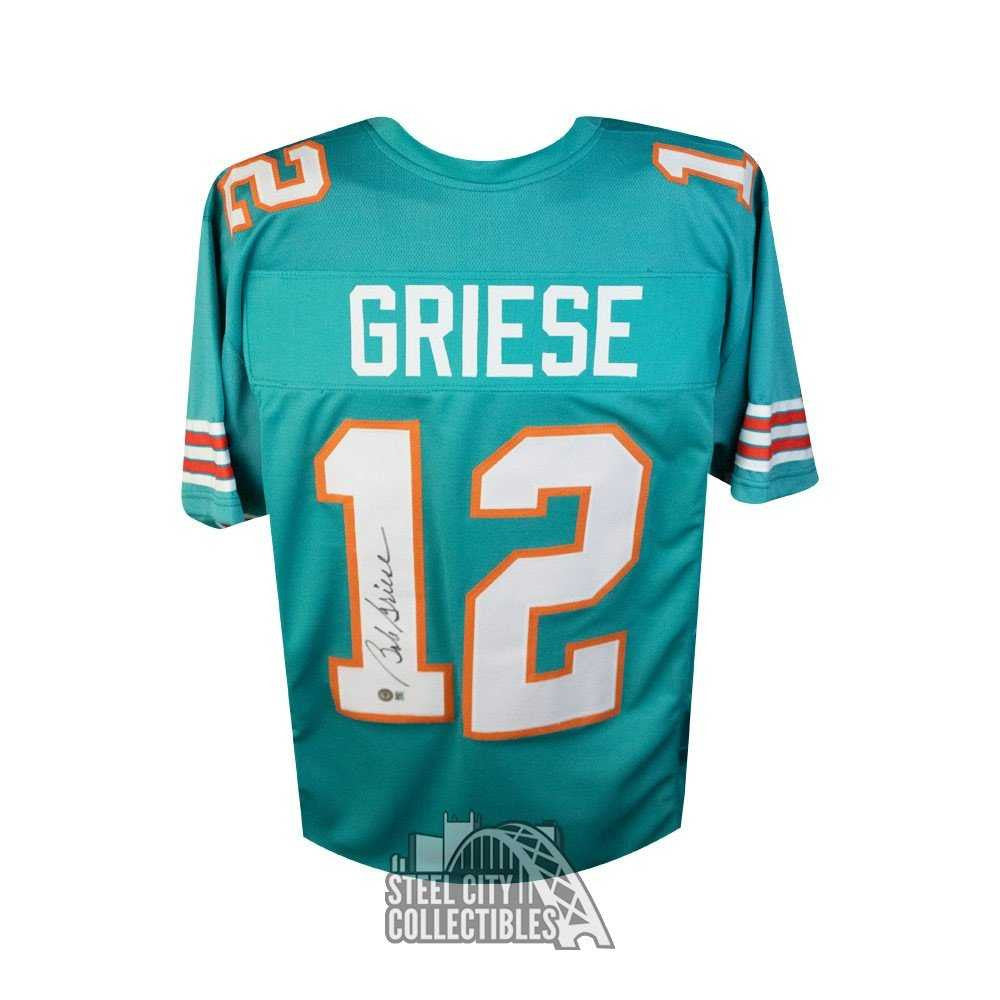 Bob Griese Autographed Miami Custom Teal Football Jersey - BAS