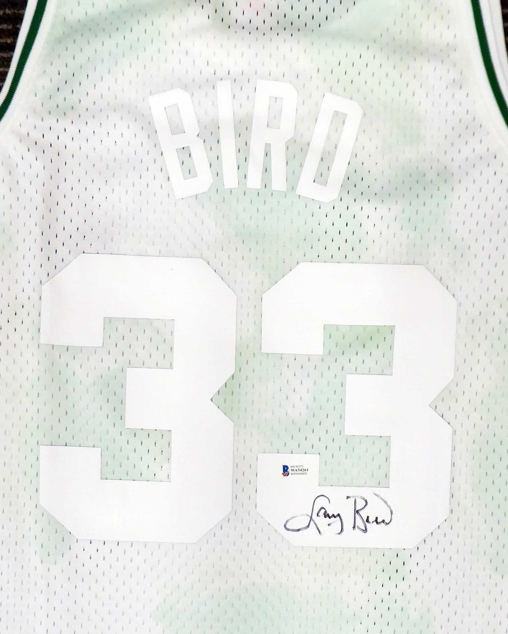 Boston Celtics Larry Bird Autographed Authentic Cloudy Skies Mitchell & Ness Jersey Beckett BAS #WA54261