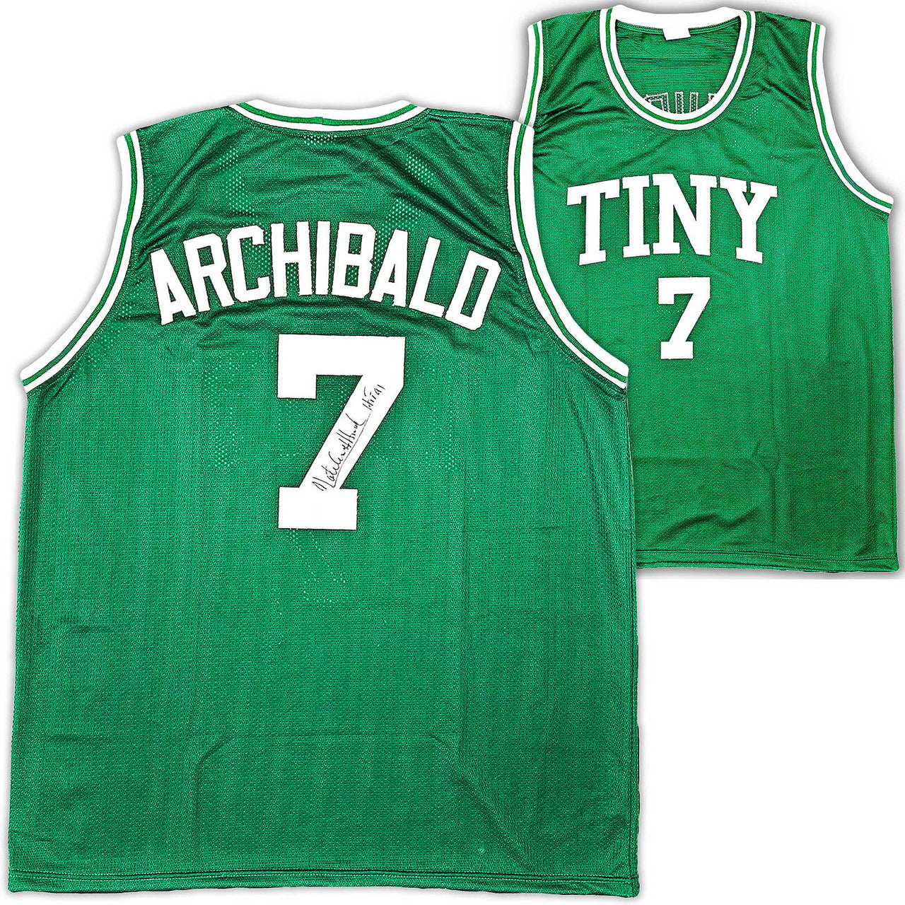 Boston Celtics Nate "Tiny" Archibald Autographed Green Jersey "HOF 91" JSA