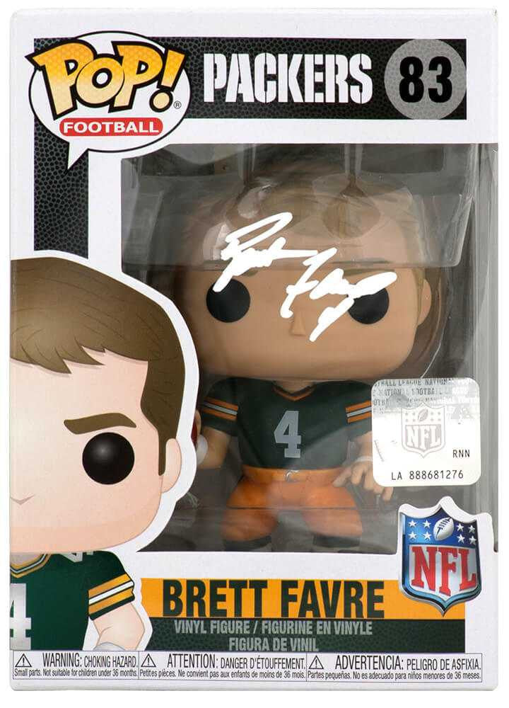 Brett Favre Signed Green Bay Packers NFL Legends Funko Pop Doll #83 - Favre Holo