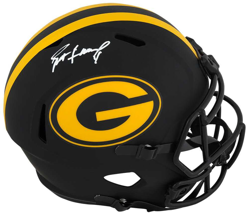 Brett Favre Autographed Green Bay Packers Eclipse Full-Size Speed Helmet – Favre Hologram