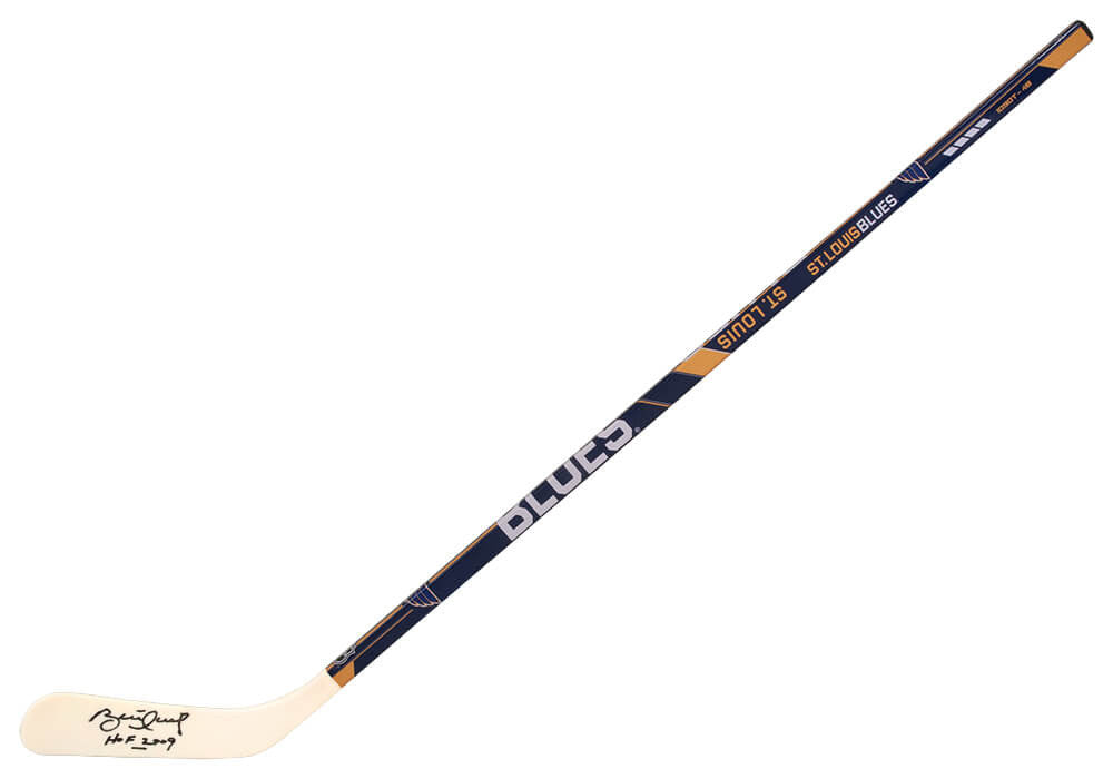 Brett Hull Signed Franklin St. Louis Blues Logo 48 Inch Full Size Hockey Stick w/HOF 2009