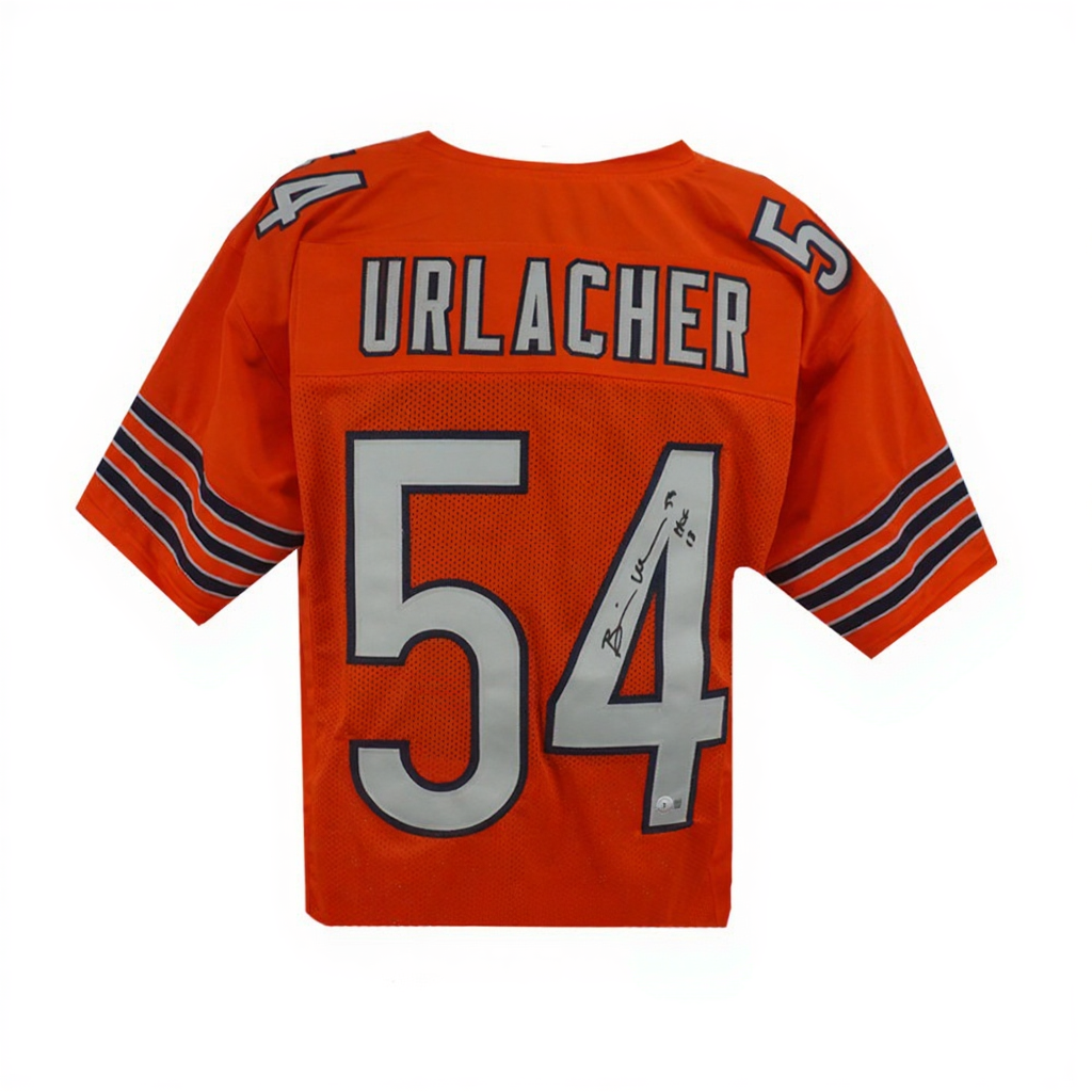 Brian Urlacher HOF 18 Autographed Chicago Bears Orange Custom Jersey BAS