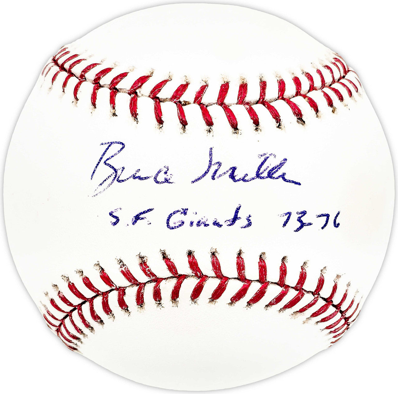 Bruce Miller Autographed Official MLB Baseball San Francisco Giants "SF Giants 73-76" SKU #225981