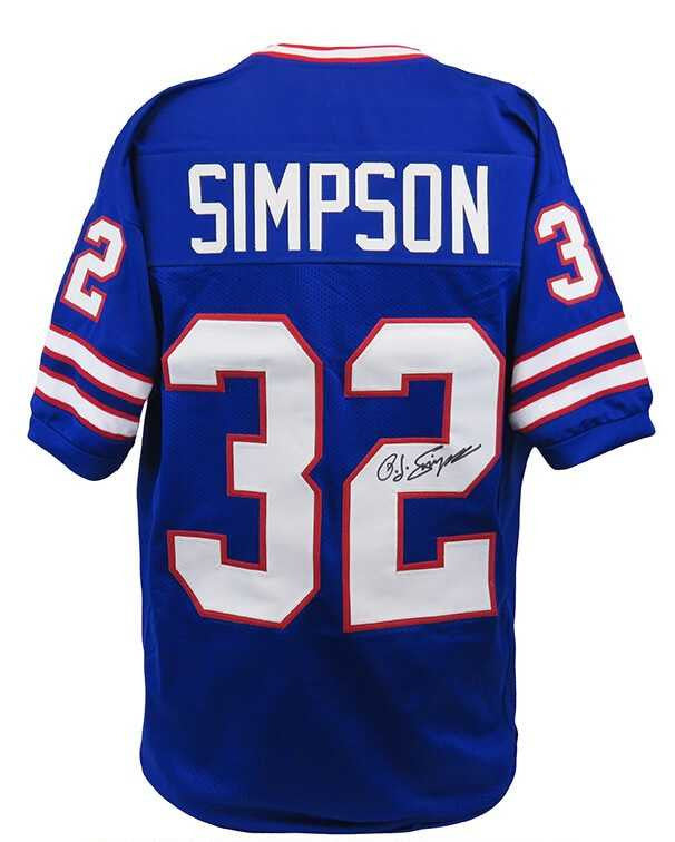 Buffalo Bills O.J. Simpson Signed Blue Throwback Jersey - Schwartz Authentic