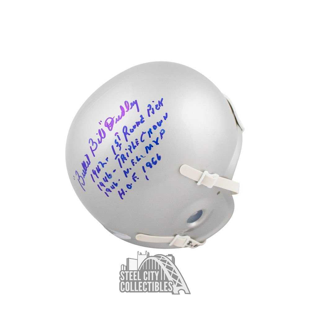 "Bullet Bill" Dudley Autographed Mini Football Helmet (4 Inscriptions) - BAS COA