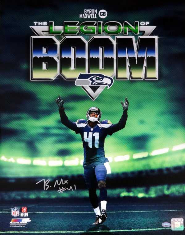 Byron Maxwell Autographed 16x20 Photo Seattle Seahawks