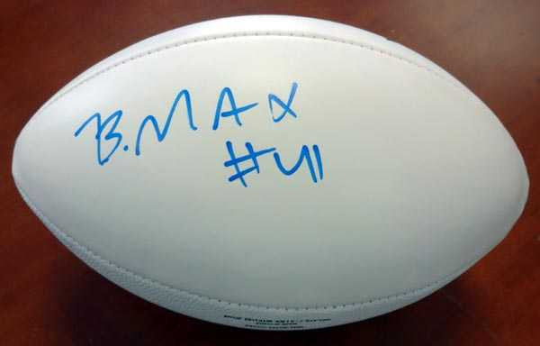 Byron Maxwell Autographed White Logo Football Seattle Seahawks