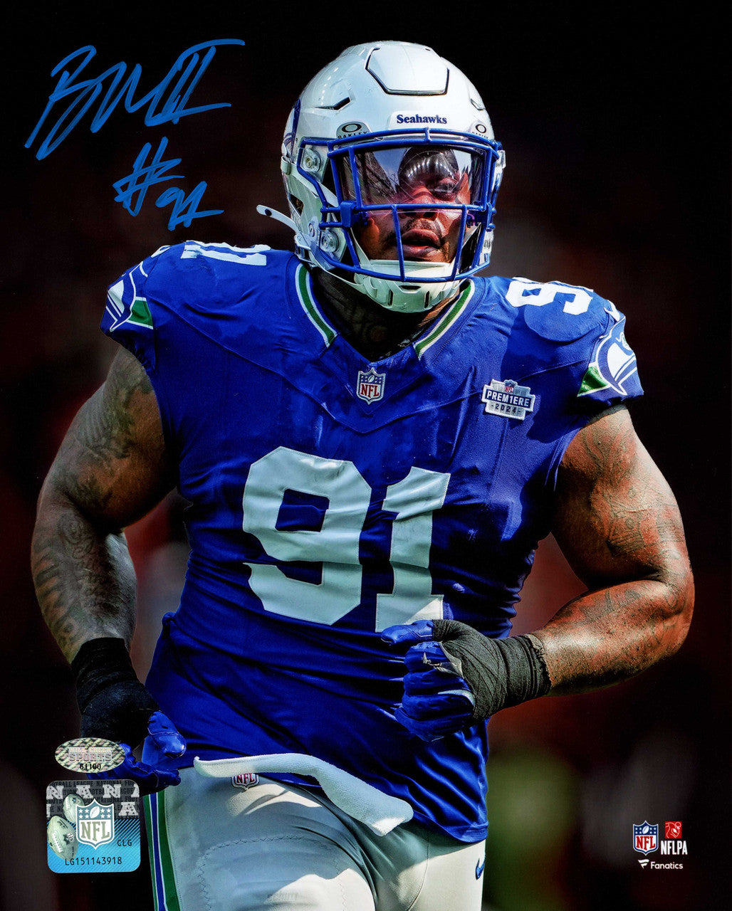 Byron Murphy II Autographed 8x10 Photo Seattle Seahawks Spotlight MCS Holo