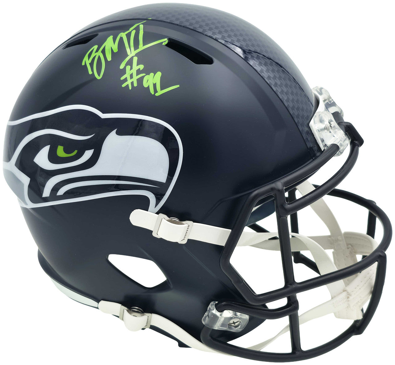 Byron Murphy II Autographed Seattle Seahawks Blue Full Size Speed Replica Helmet MCS Holo