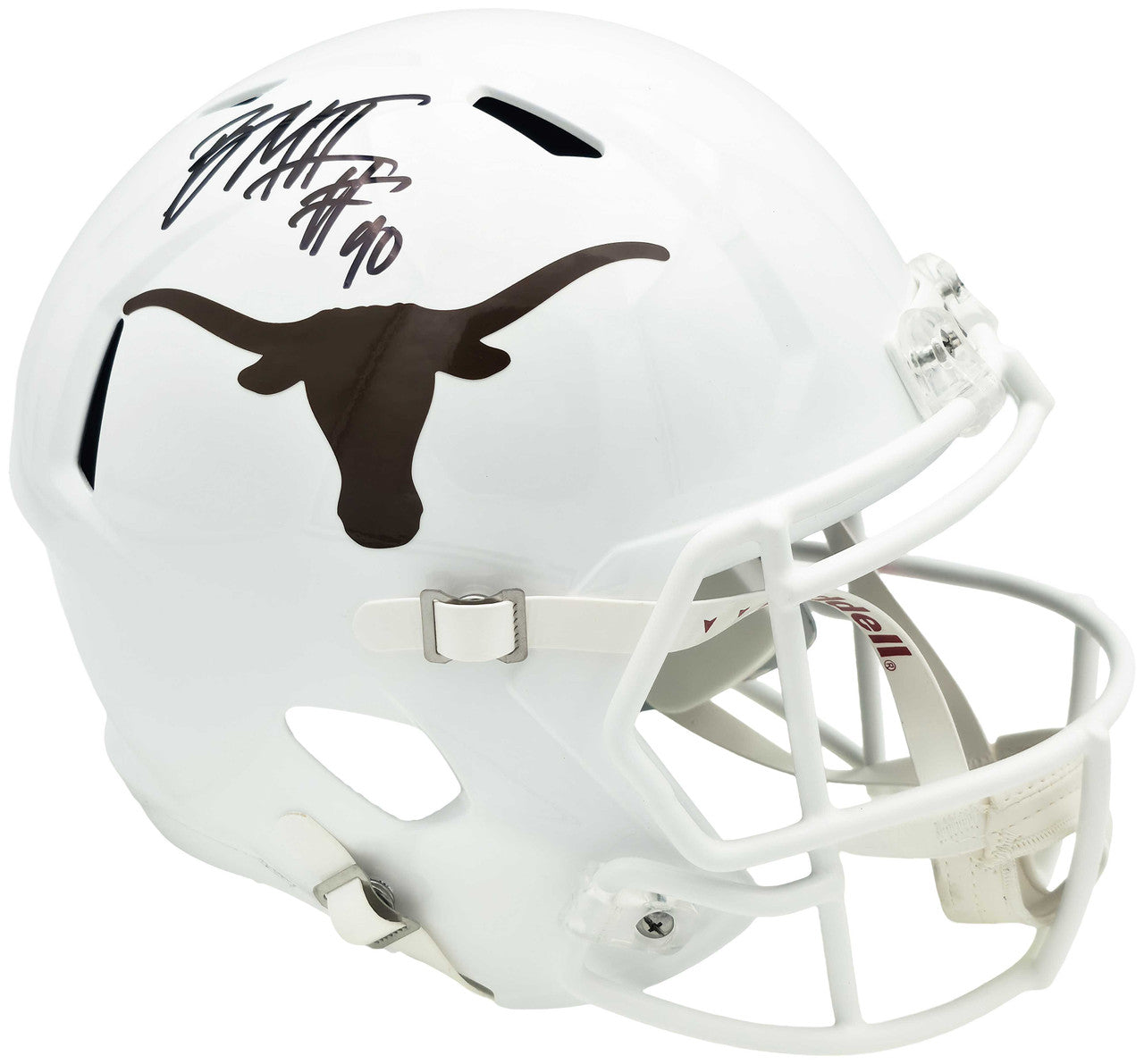 Byron Murphy II Autographed Texas Longhorns White Full Size Speed Replica Helmet MCS Holo